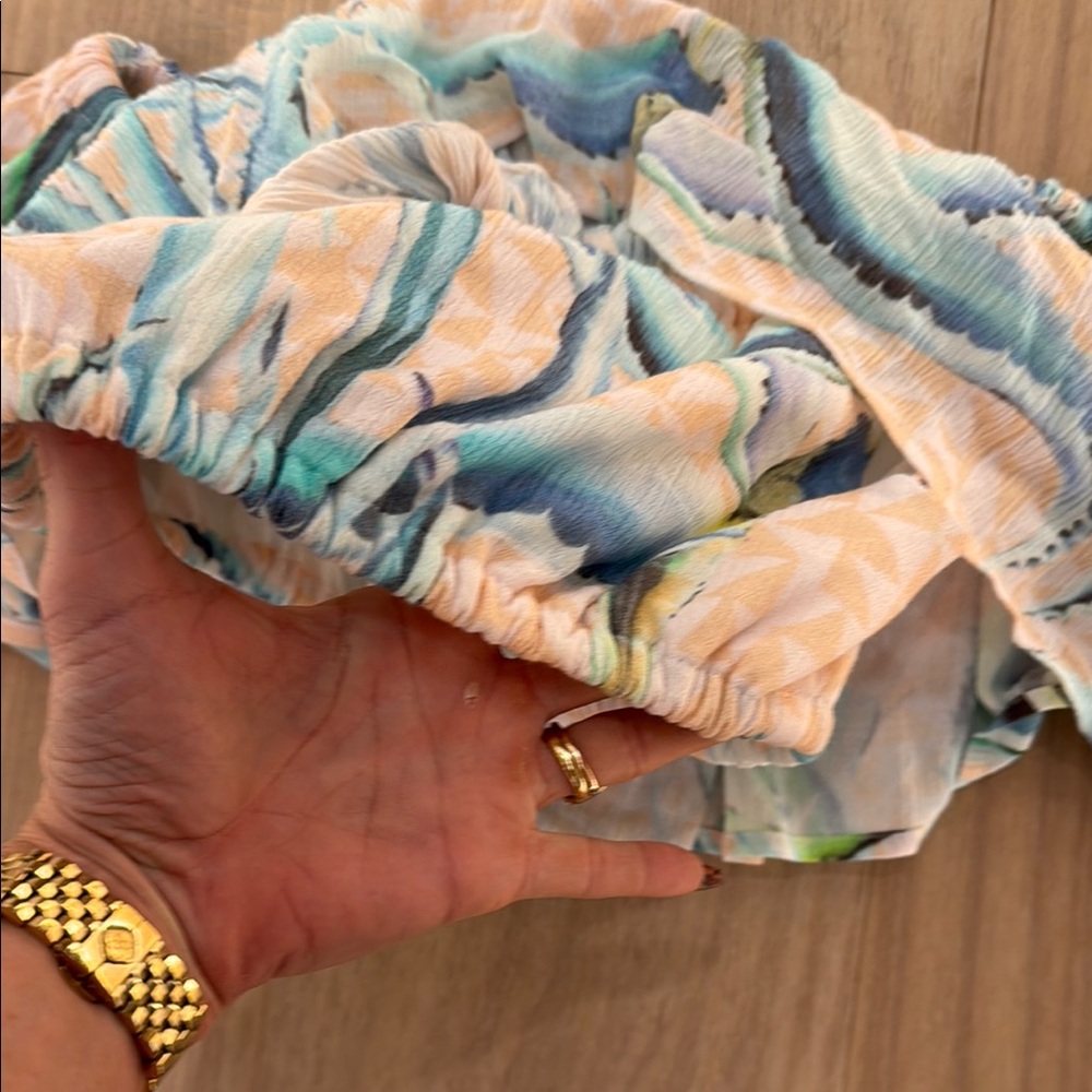 Colorful Off-Shoulder Ruffle tube Top - Picture 3 of 4
